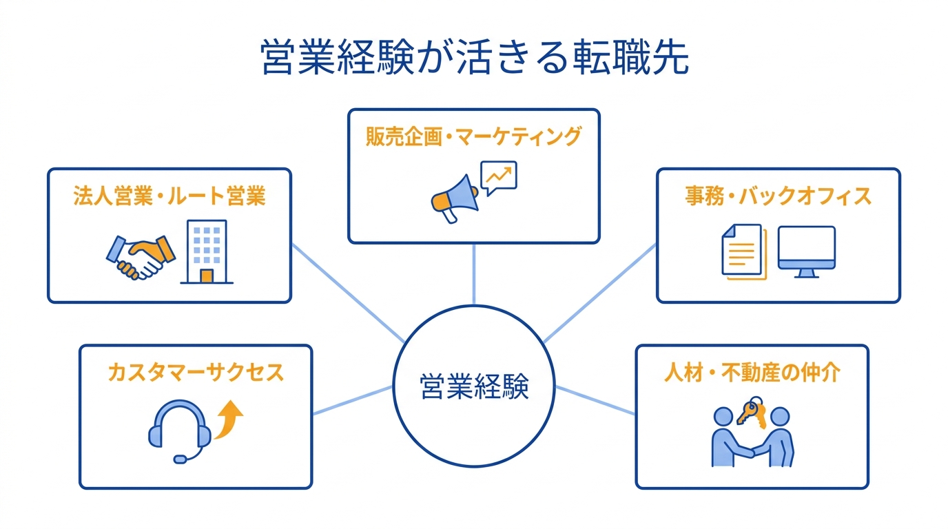 営業経験が活きる転職先を示した図解