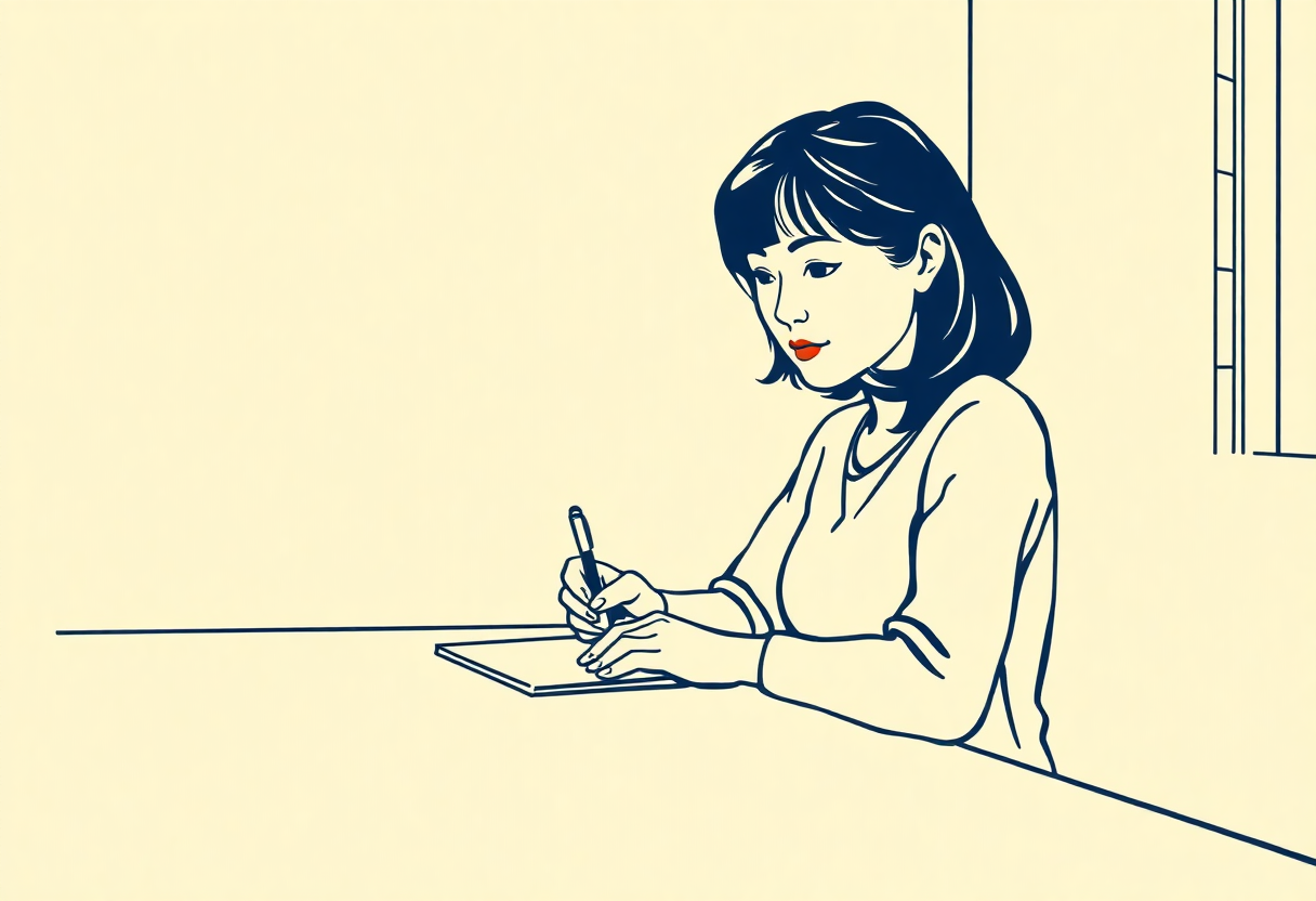 退職の条件を書き出して整理している様子