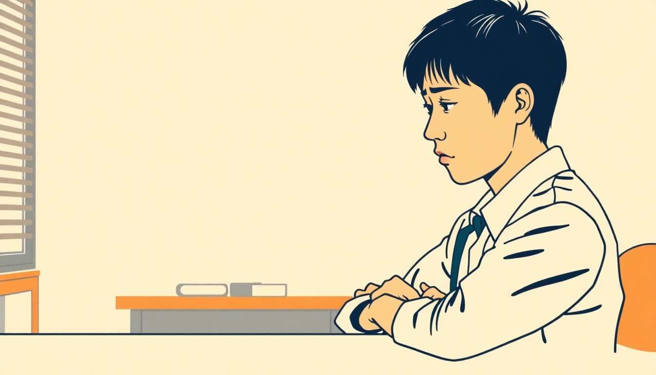 試用期間の終わりに面談を告げられて考え込んでいる様子